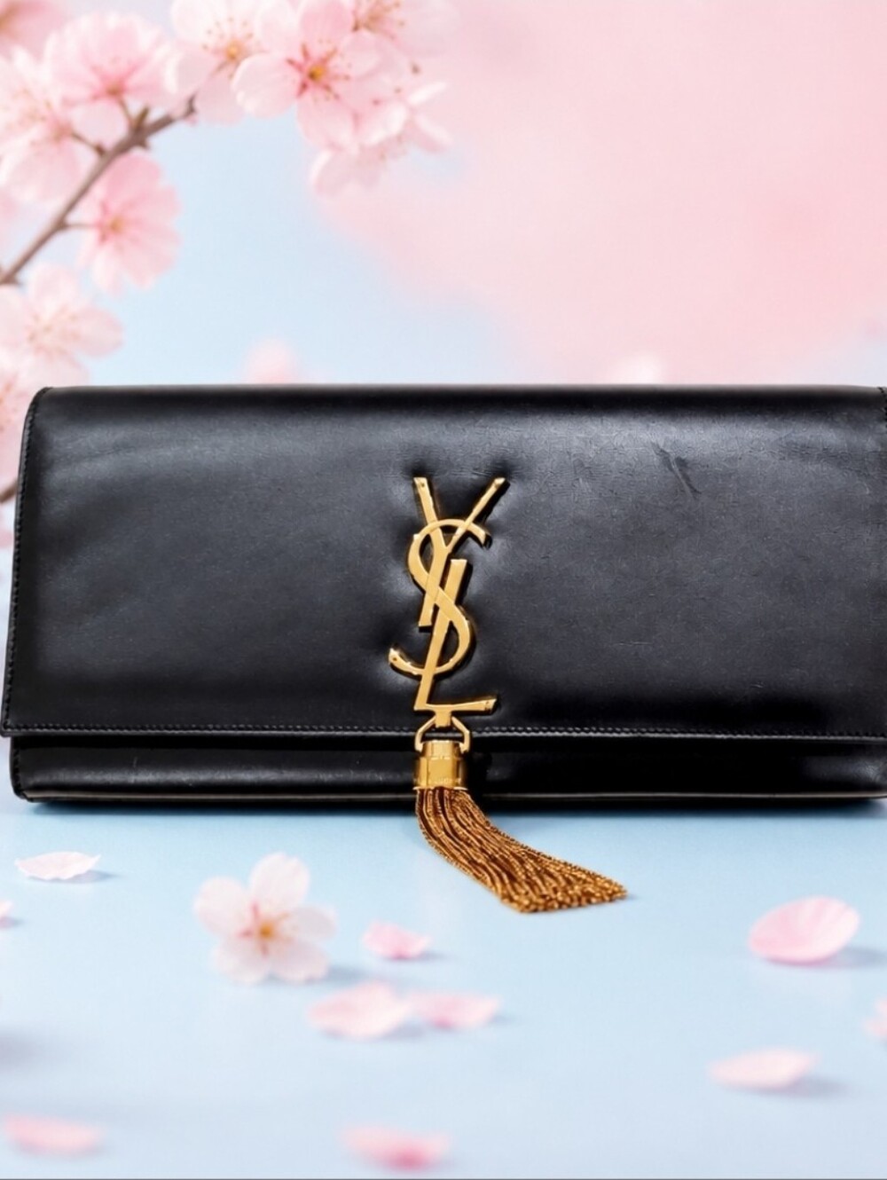 Yves Saint Laurent Kate Tassel Leather Black Clutch Handbag - Picture 9 of 9